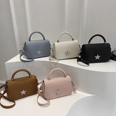 Starry Diamond Chain Texture Crossbody Bags Women Fashion Shiny Star Small Square Hand-held Shoulder Bag Lady Commuting Handbags