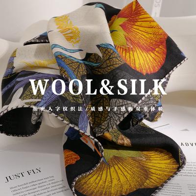 70% Wolle 30% Echte Seide Schal Für Damen Schals Wickel Tücher Pashmina Weiblicher Hijab Bandana Bufanda Poncho Quadratisch Elegant 65cm