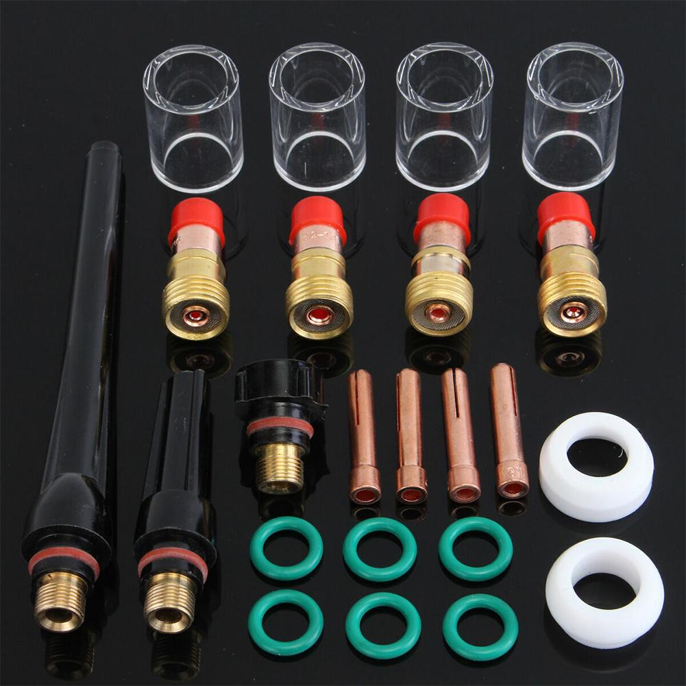Glass Welding Cups TIG Gas Lens Kit For TIG Welding Professional Welding Projects Kit Welding Nozzle Short Gas Lens Chucks