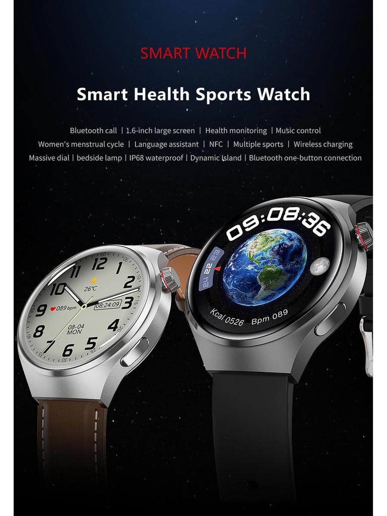 GT4PRO Waterproof Bluetooth Smartwatch with Voice Assistant