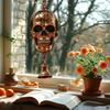 Dark Theme Wind Chime Hanging Wind Bell Vintage Skull Wind Chime for Indoor Outdoor Garden Patio Metal Hanging Bell Halloween
