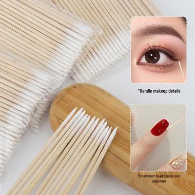 Disposable Double-Ended Pointed Cotton Swabs for Eyelash, Beauty, and Tattoo Cleaning