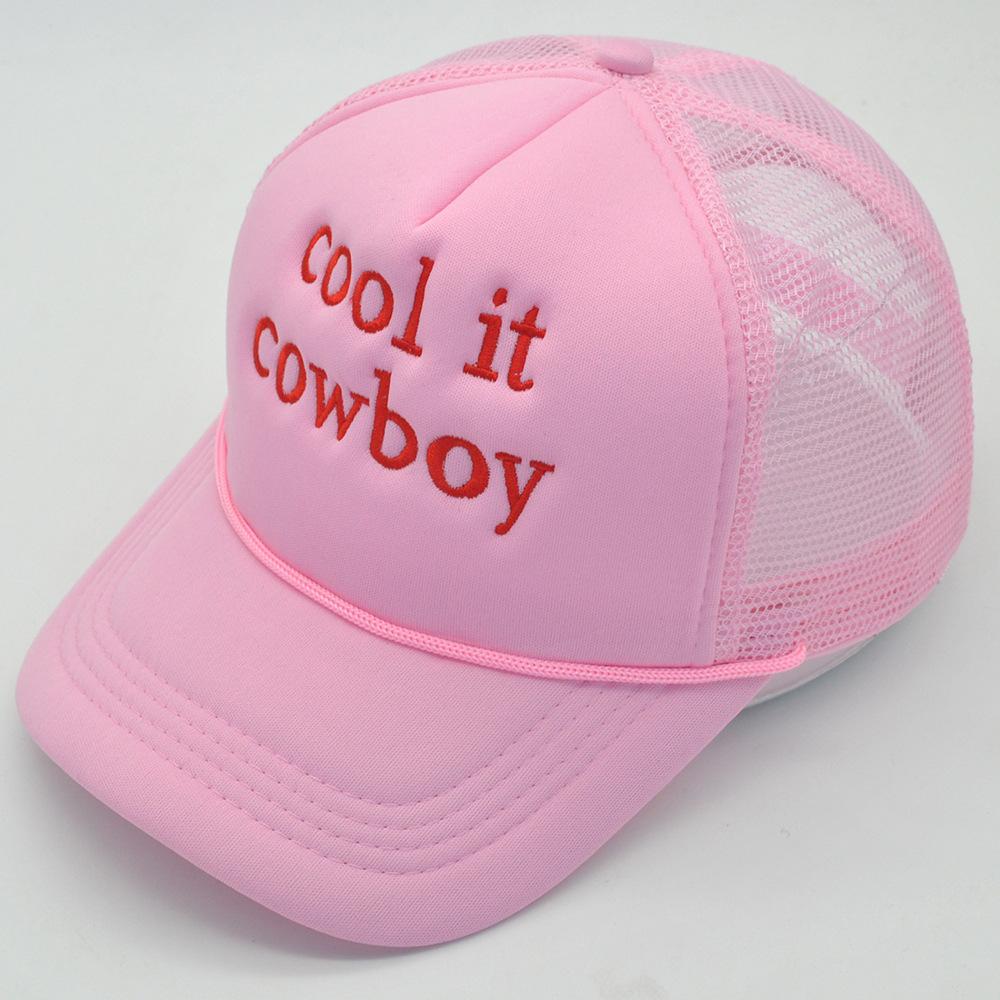 Cool It Cowboy Trucker Hat Baseball Cap Girly Pink Summer Woman Embroider ventilate Mesh Cap Unisex Sun-proof Accessories