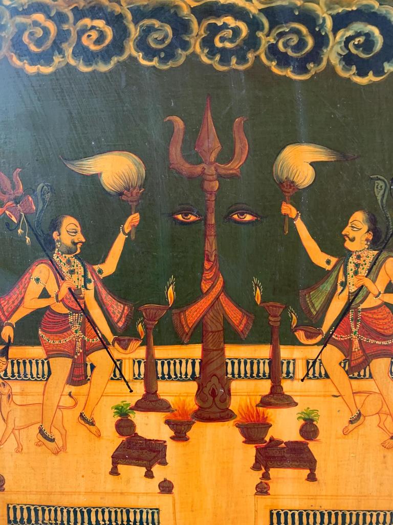 Rajasthani Miniature Painting: Indian Goddess Art, Temple Decor