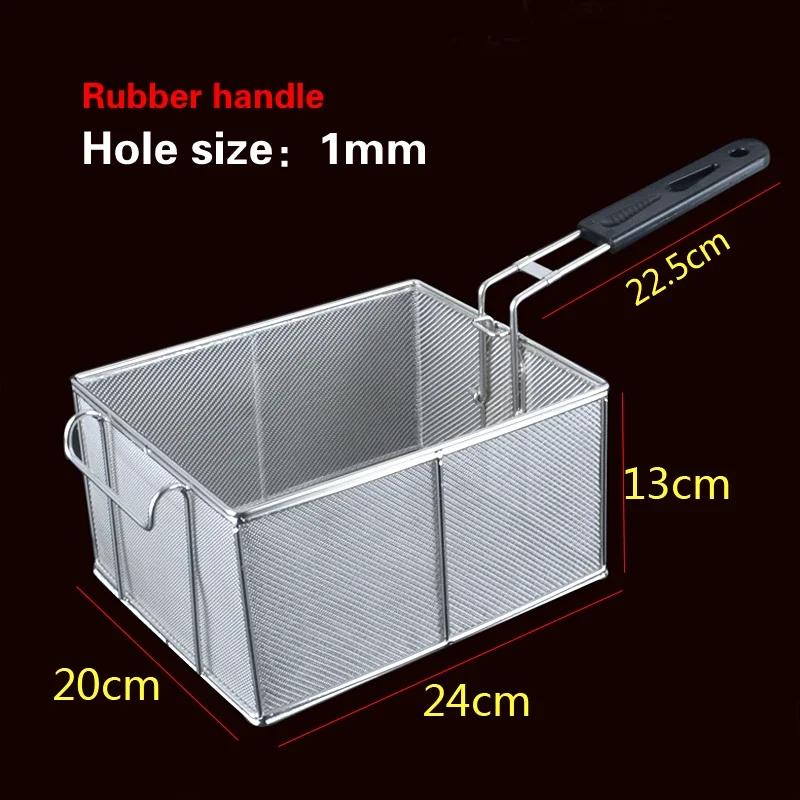 Stainless Steel Frying Basket Net French Fries Basket  Frame Square Oil  Control Filter Frying Basket Dense