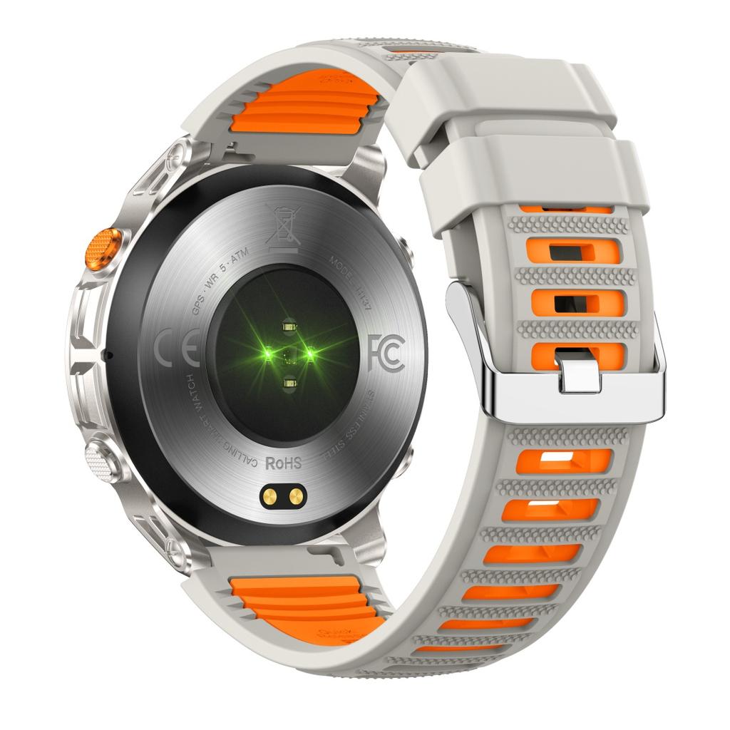 Rainbuvvy HT37 GPS Chytré hodinky 1,46palcový IPS displej Bluetooth hovor Vodotěsnost IP68 Svítilna Srdeční tep 540mAh Android Sportovní hodinky