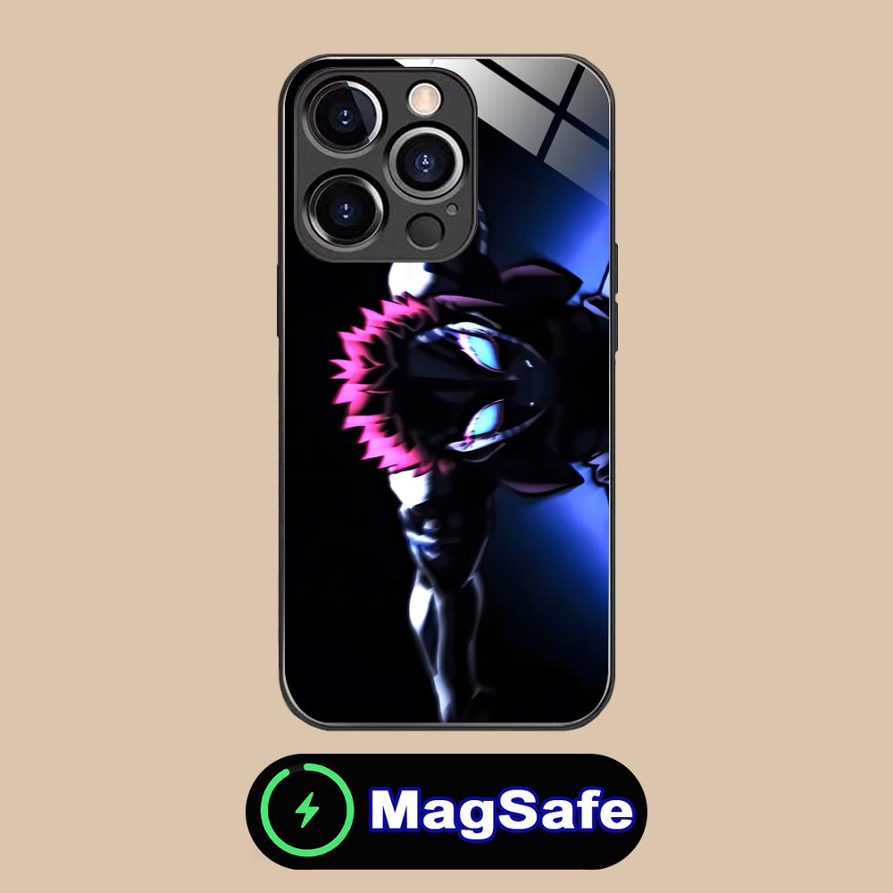 Demon Slayer Akaza Phone Case for iPhone 16 15 14 13 12 11 Pro Max Plus Mini MagSafe Glass Colour Printing Cover Smartphone