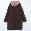 2024 Women Autumn Winter Thickened Cotton Padded Parker Jacket Mid Length Coat for Middle Aged