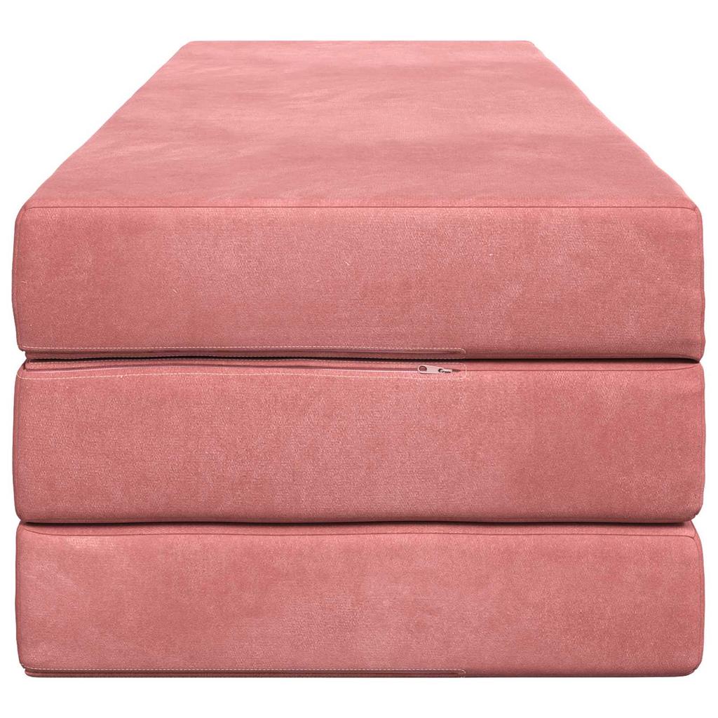 Folding Sofa Bed 180 x 67 x 45 cm Pink