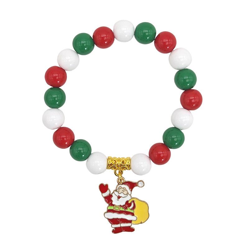 

Красочный детский рождественский браслет из бусин ручной работы - Праздничный подарок и украшение для нарядного образа