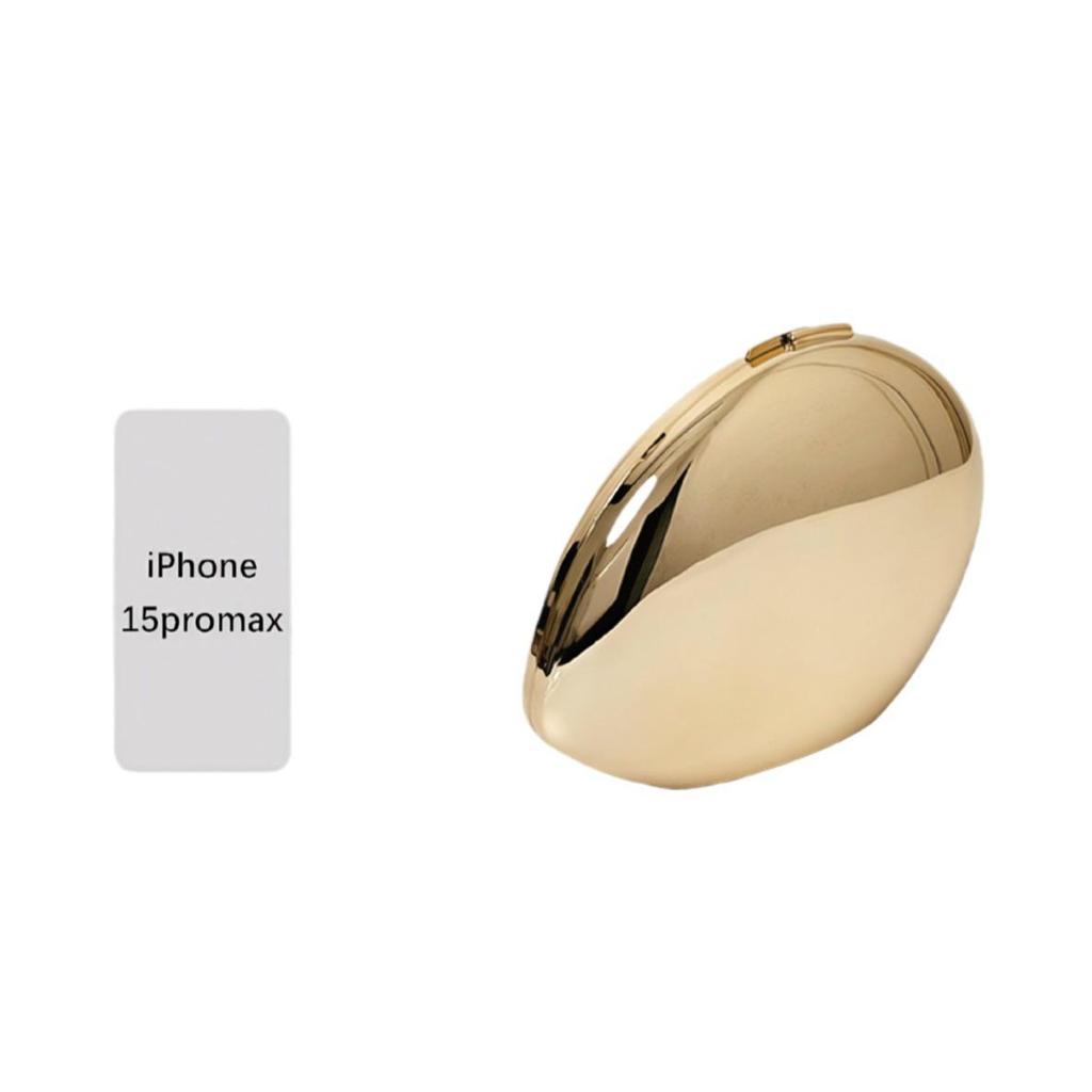 2025 Glänzendes Gold Metallic Gänseei Acryl Clutch