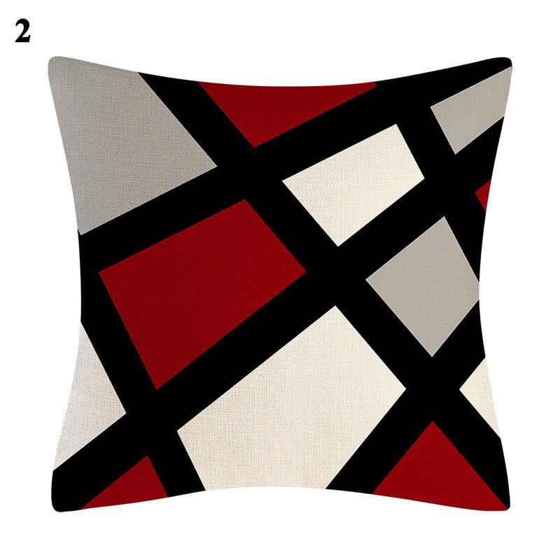 Home Decor Black Red Pillowcase Geometric Pattern Pillowcase Living Room Sofa Decor Cushion Covers Car