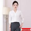 Formelles Damen-Anzugset mit V-Ausschnitt Chiffon Weißes Hemd