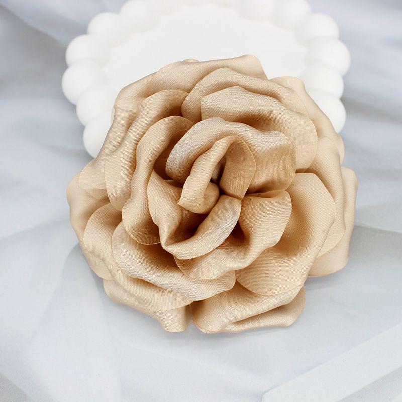 Elegant 3D Satin Fabric Brooch - Large Floral Pin for Sweaters and Suits (10cm)