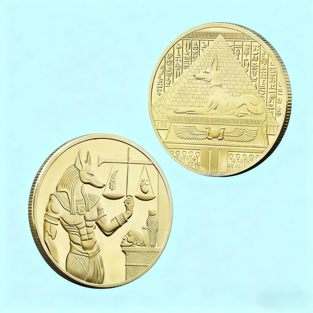 commemorative coins Ancient Egypt Anubis The God of Death Pyramid Dieb Pattern Commemorative Value Token Coin