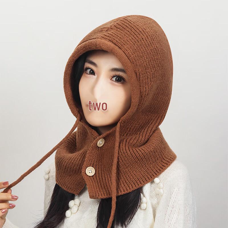 Zhen Yueqi Women's Knitted Balaclava Hat Scarf Shawl