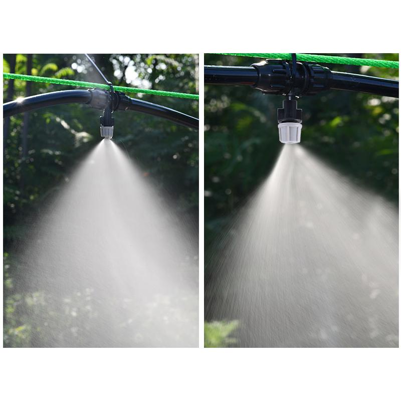 10-500pcs Atomization Nozzle Water Control Sprayer Micro Irrigation Plant Self Garden Mist Sprinkler With Tee For Greenhouse