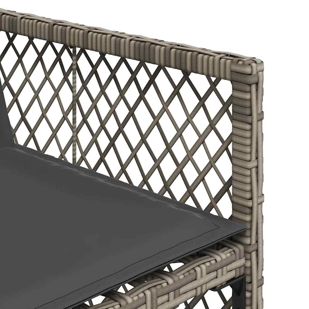 Vidaxl 7-Cz. Garden Furniture Set With Cushions, Grey, PE Rattan