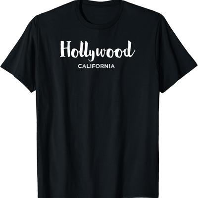 Hollywood, California, Stylish, Elegant Tourist Souvenir Tee