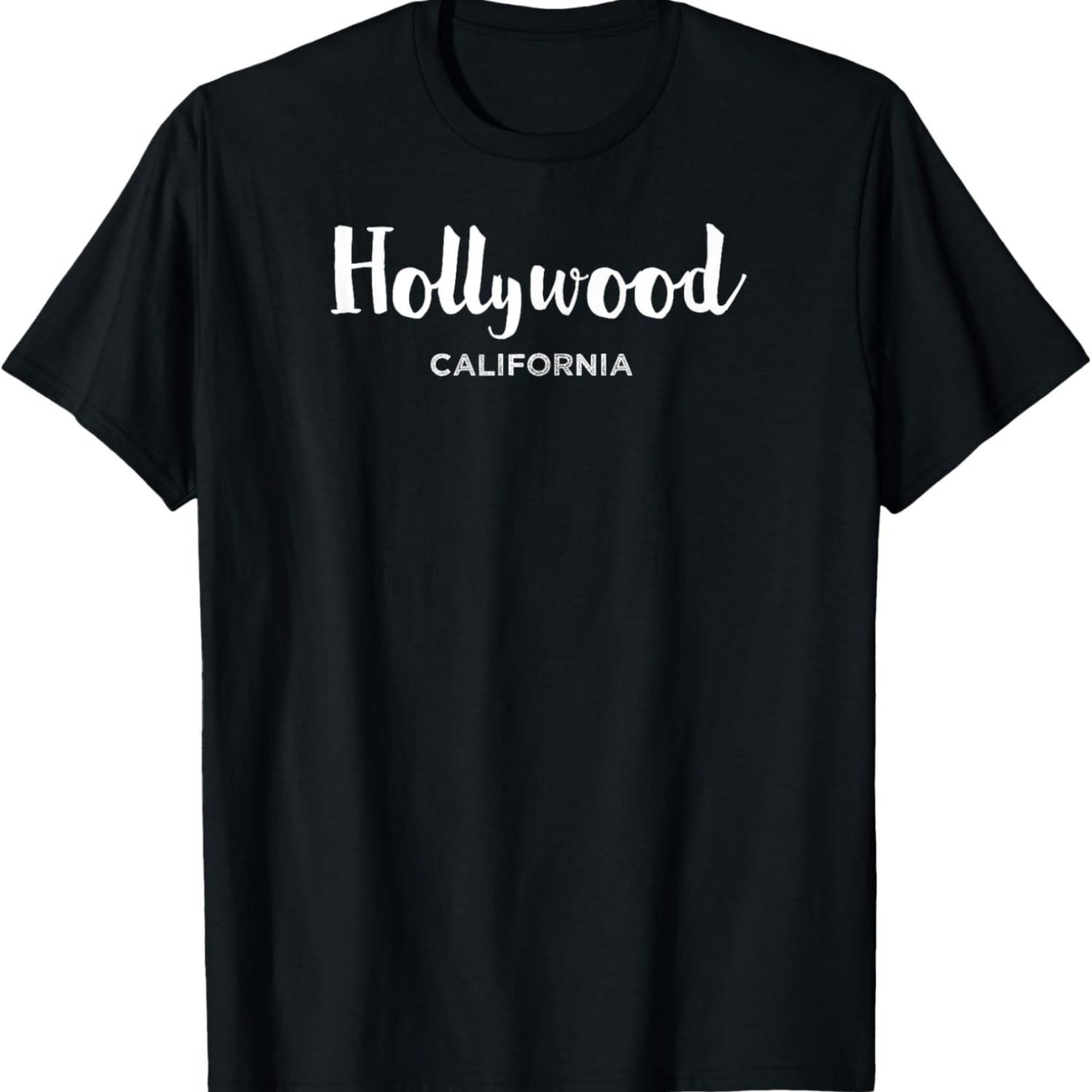 Hollywood, California, stylish, elegant tourist souvenir tee S
