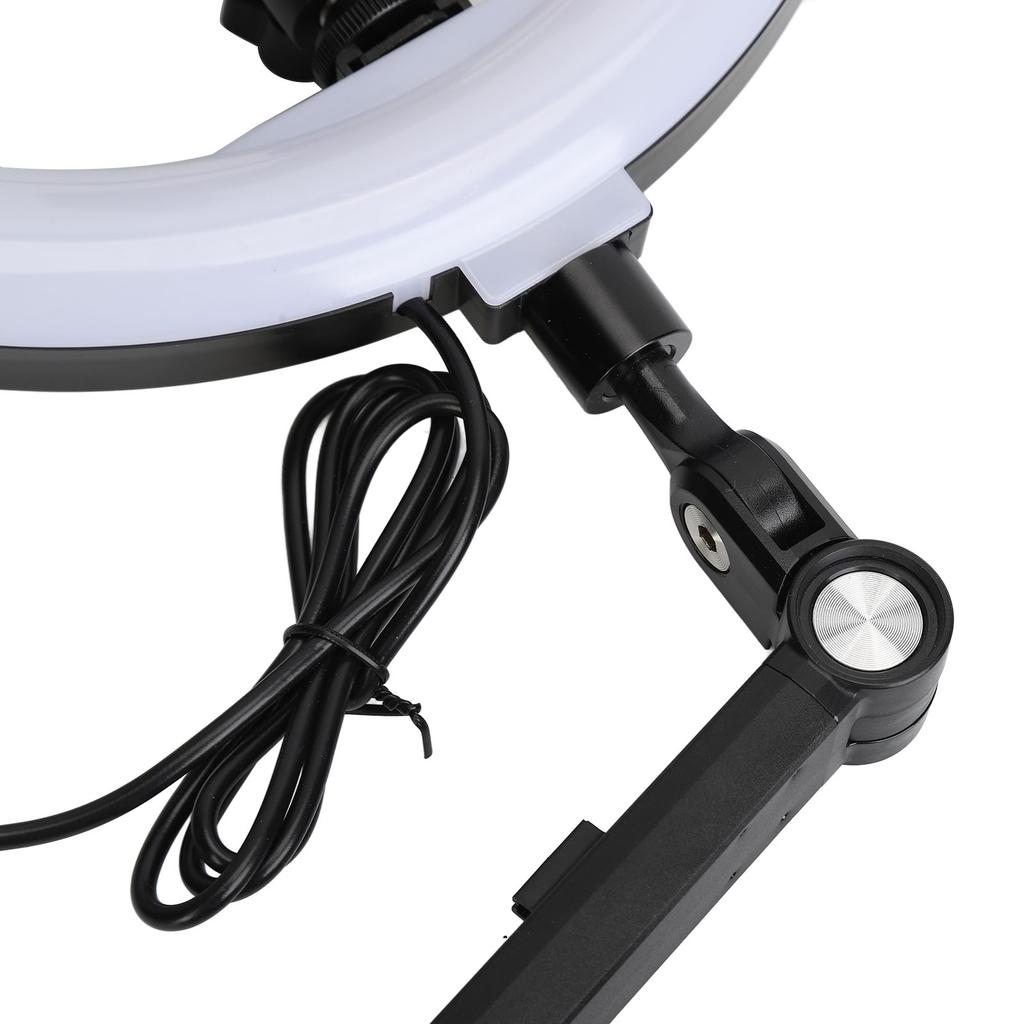 10in Live Stream Fill Light Angle Adjustable Dimmable Clip On LED Ring Light with Stand Phone Holder for Beauty Manicure
