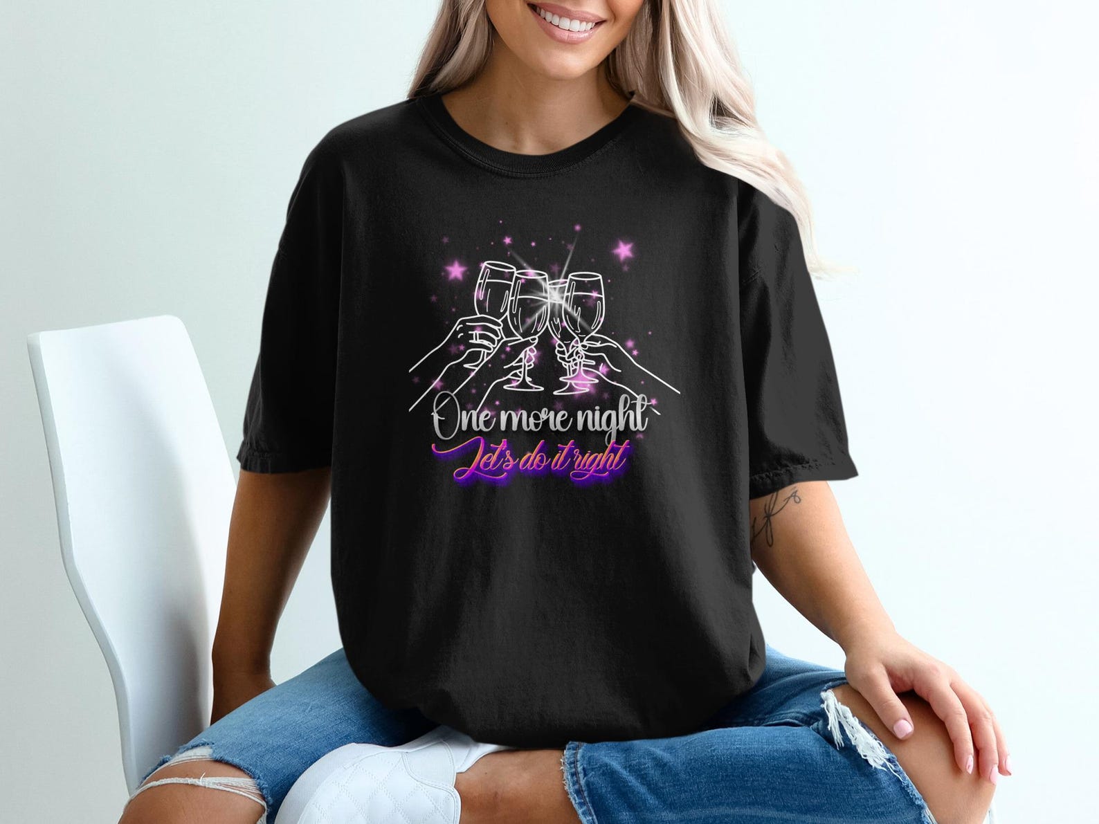 Girls Night Out T-Shirt, Bachelorette Party Shirt, Friends Trip Tee, Retro Celebration Top L
