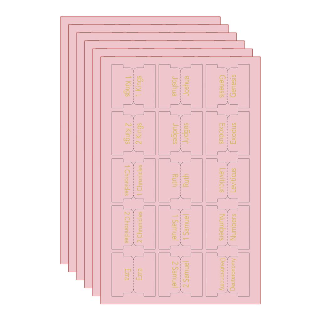 6 Blätter Bibelregisterlaschen Dekorative Bibelregisterlaschen Laminierte Bibellabel Leicht lesbare Bibel-Journaling-Zubehör für Mädchen