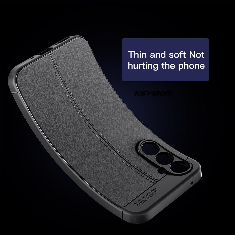 KEYSION Stoßfeste Hülle für Samsung A56 A36 A26 5G Ledertextur Weiche Silikon-Telefonrückseite für Galaxy A55 A35 A25 A15 5G A05S