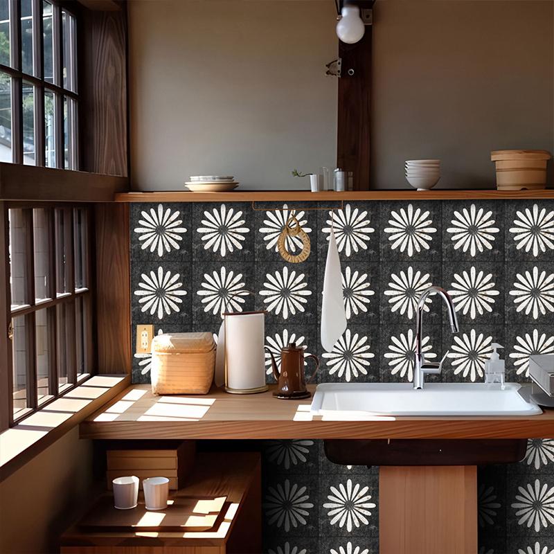 10PCS Peel and Stick Wall Decals for Home Decor Retro Floral Self-Adhesive Wall Sticker
