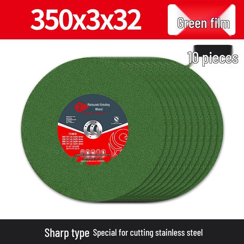 350mm Stainless Steel Cutting Disc, 4-Type Thickness, Profile Metal Grinding Wheel for 355/400 Industrial Saw Machines