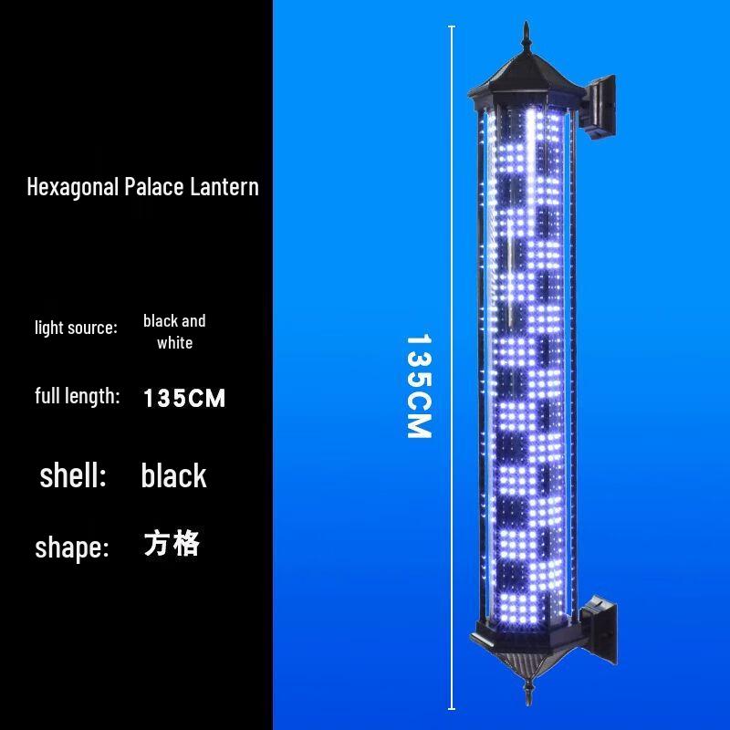 Retro LED frisörstolpe Roterande skyltlampa
