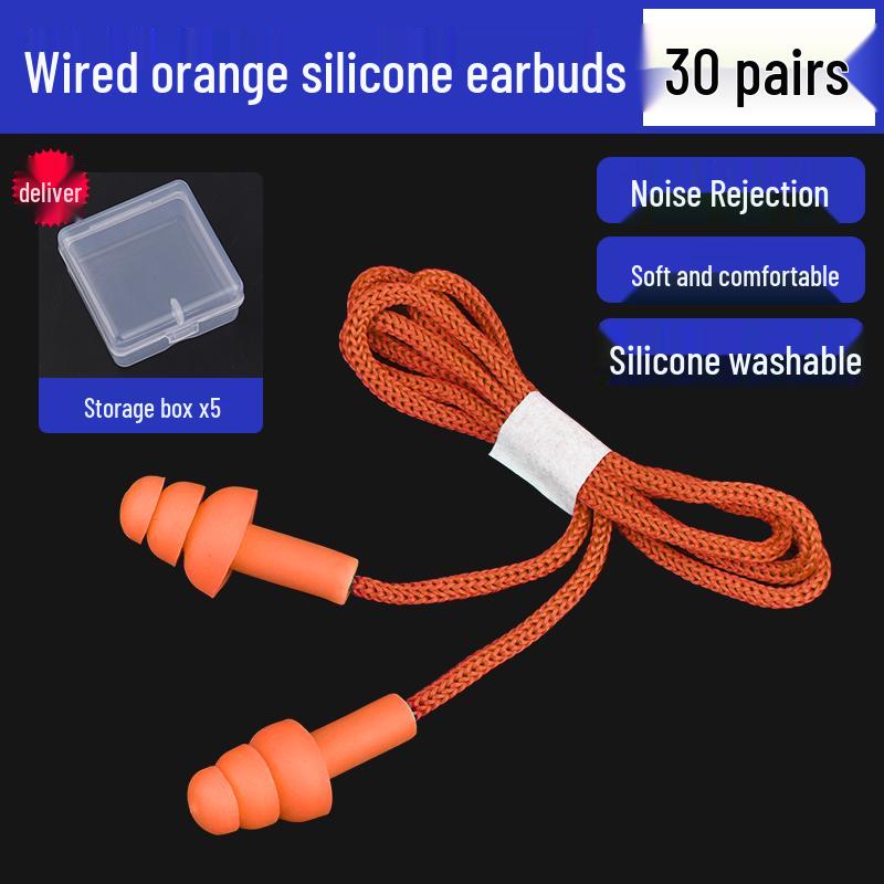 Silicone Noise-Canceling Earplugs for Industrial, Mechanical Workshops, Studying, and Sleep