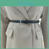 Square Solid Buckle Color Leather Thin Waist Belts Fashionable Casual Gifts