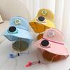 Children's Hat Summer Solar Charging Fan Shawl Hat Boys and Girls Sunshade Eaves Empty Top Bucket Hat