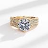 Lamp Luxury Three-Carat Super Flash Eight Hearts And Eight Arrows Zircon Ring Women'S Advanced Sense Open Index Finger Ring
