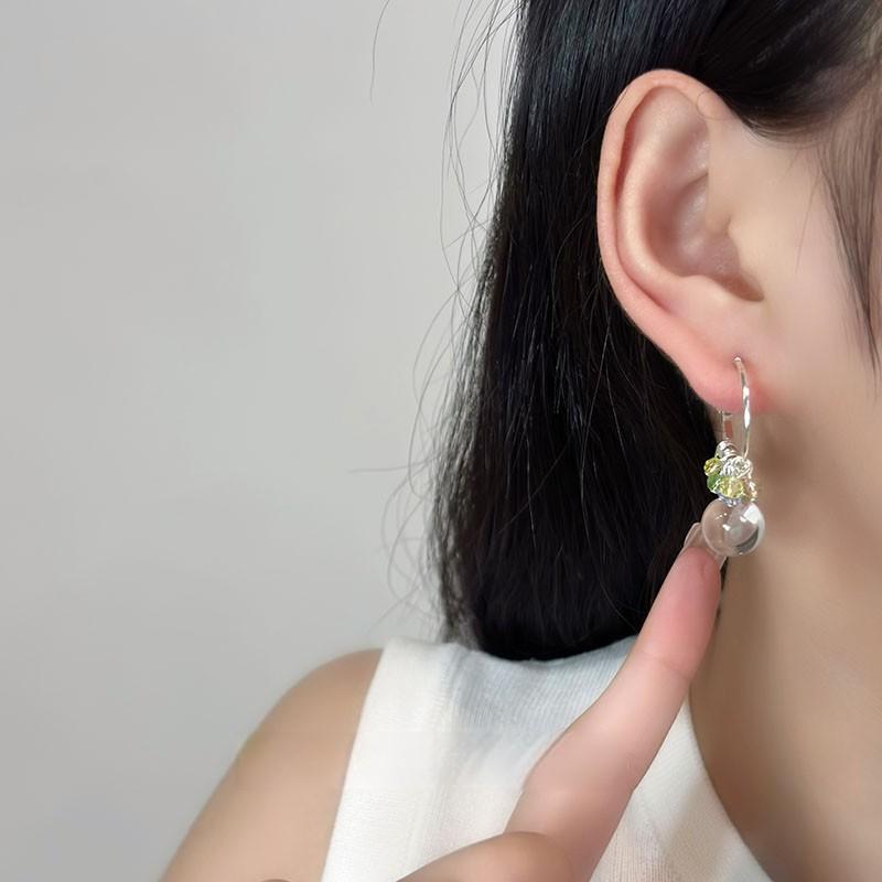 "Glazed Dream" French Color Ice Penetrating Bead Earrings Exquisite Light Luxury Premium Gentle Temperament Earrings Women