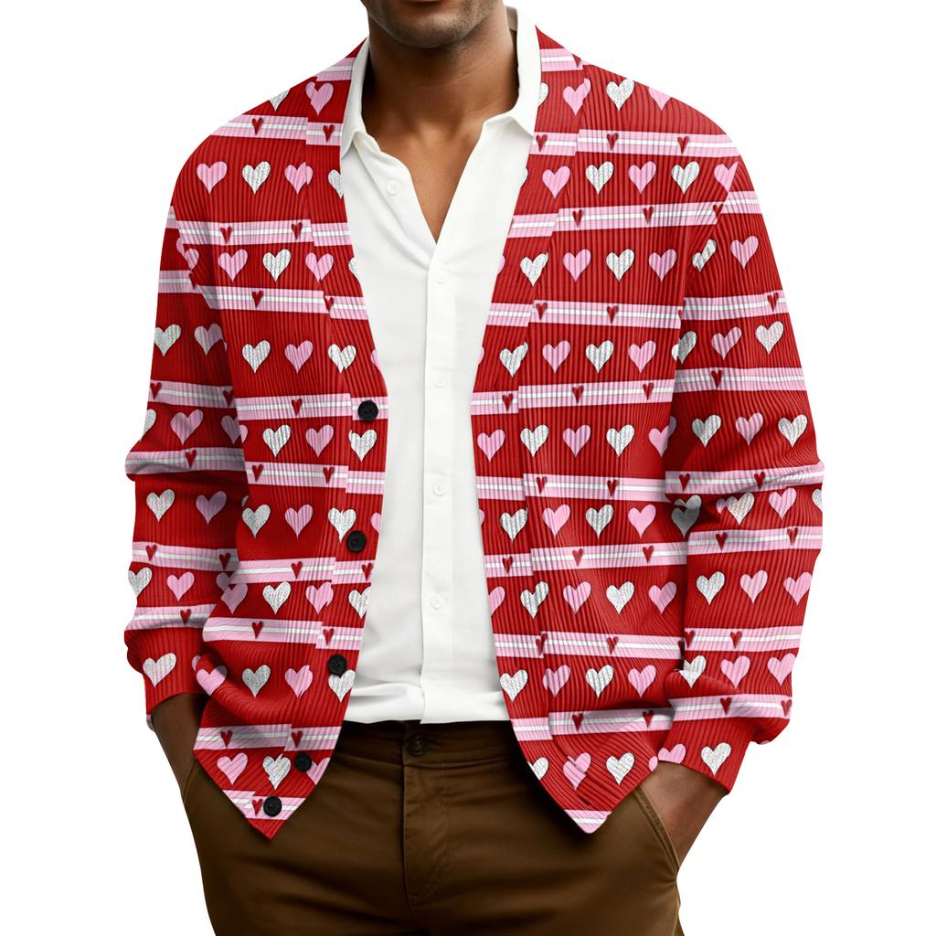 Herren Rippstrick Langarm Strickjacke