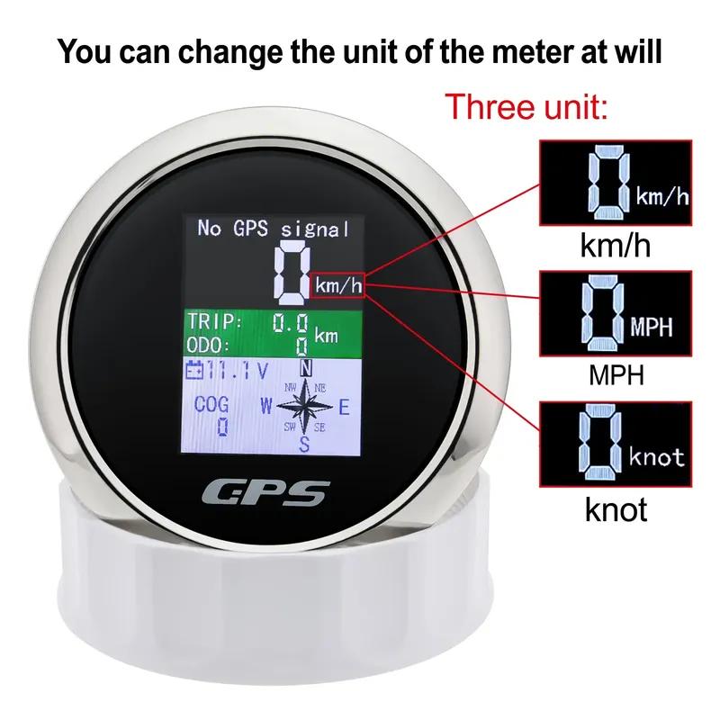 MH Universal 85mm Digital GPS Speedometer Odometer with GPS Antenna TFT Screen Waterproof Voltmeter for 12V Boat Car Motorcycle