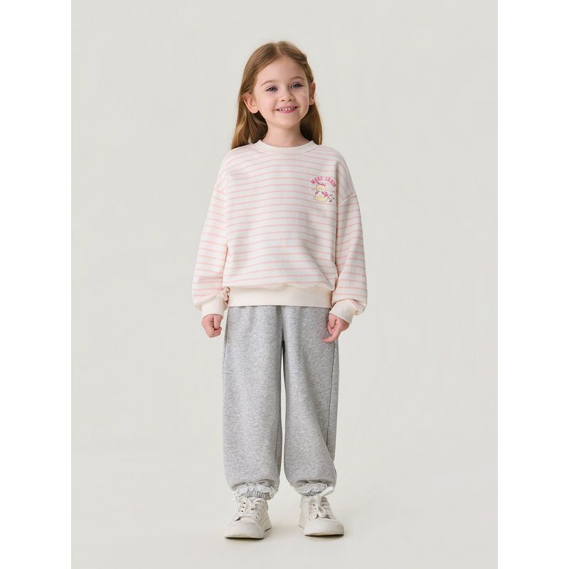 Mark Jenny Cartoon Bear Girls' Striped Sweatshirt Baby Sweatshirt 2026 Spring New Style 560073