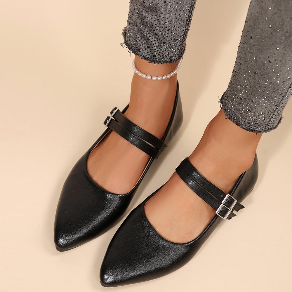 Fibbia Metallica di Lusso Scarpe Piatte da Donna Scarpe Sexy da Sera per Feste da Donna Scarpe Piatte in Vernice Scarpe Piatte da Donna con Punta Affilata e Tacco Basso 2026