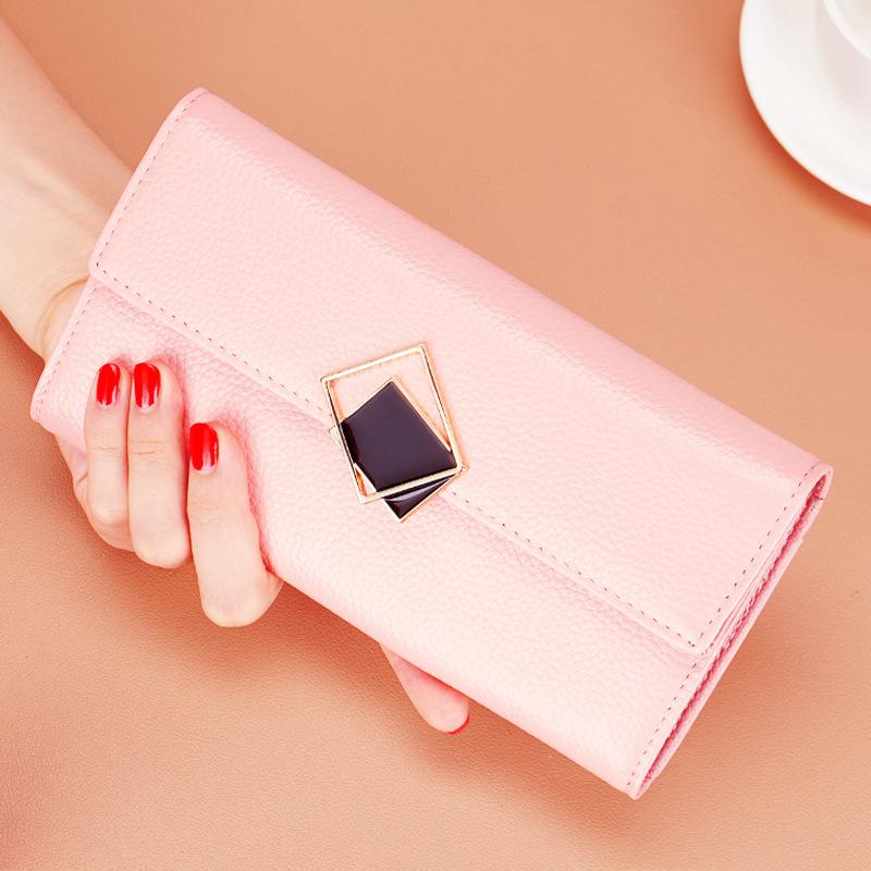 

Real leather pure leather wallet, long and fashionable yellow soft leather handbag for attracting wealth, large capacity and multiple card slots