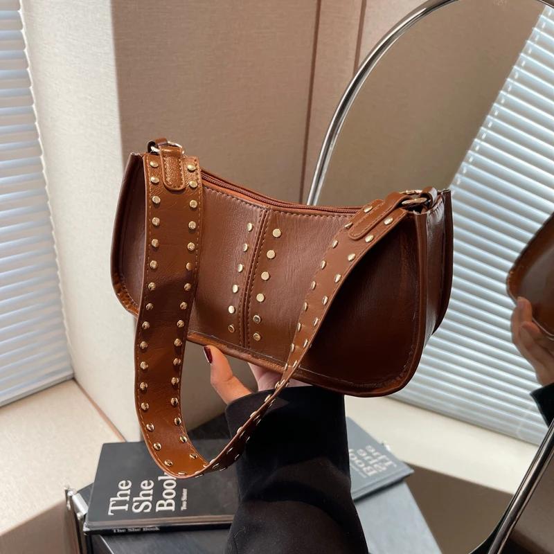 תיק כתף נשים PU קז'ואלי מסוג לחמנייה באיכות גבוהה עם כיסי רוכסן פנימיים