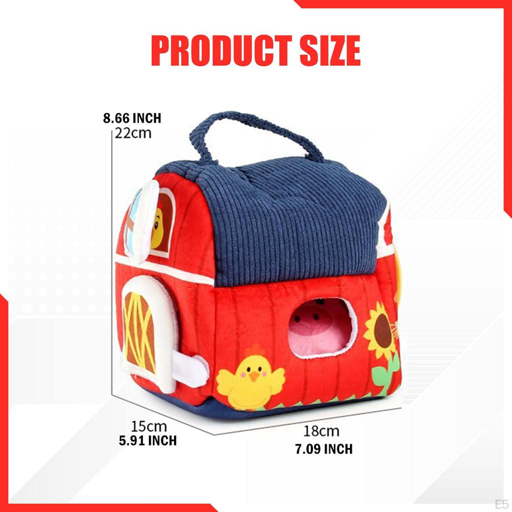 Farm Animals Educational Learning Toy Portable Soft Ie Play Set for Preschool 3M+ Infants