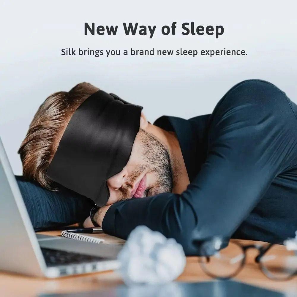 Breathable Sleeping Mask Imitation Silk Eyemask Eye Cover Eyeshade  Portable