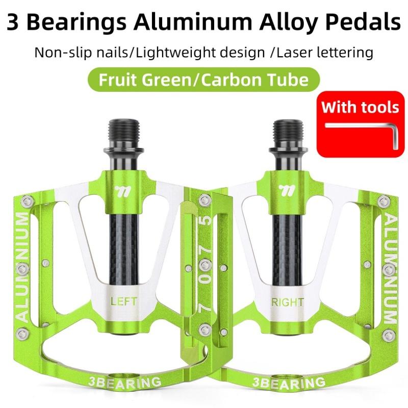 WEST BIKING Ultralight Bicycle Pedal CR-MO Axle 3 Bearings Bike Pedal Anti Slip Racing Pedal MTB Gravel Road Bike Accessories