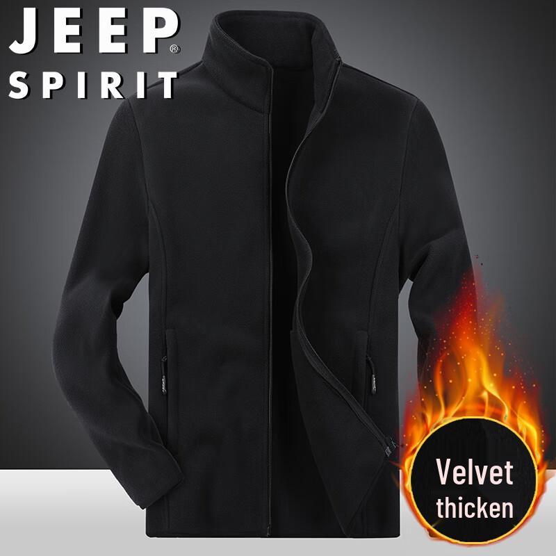 

JEEP SPIRIT Men s Fleece Stand Collar Casual Jacket 2XL
