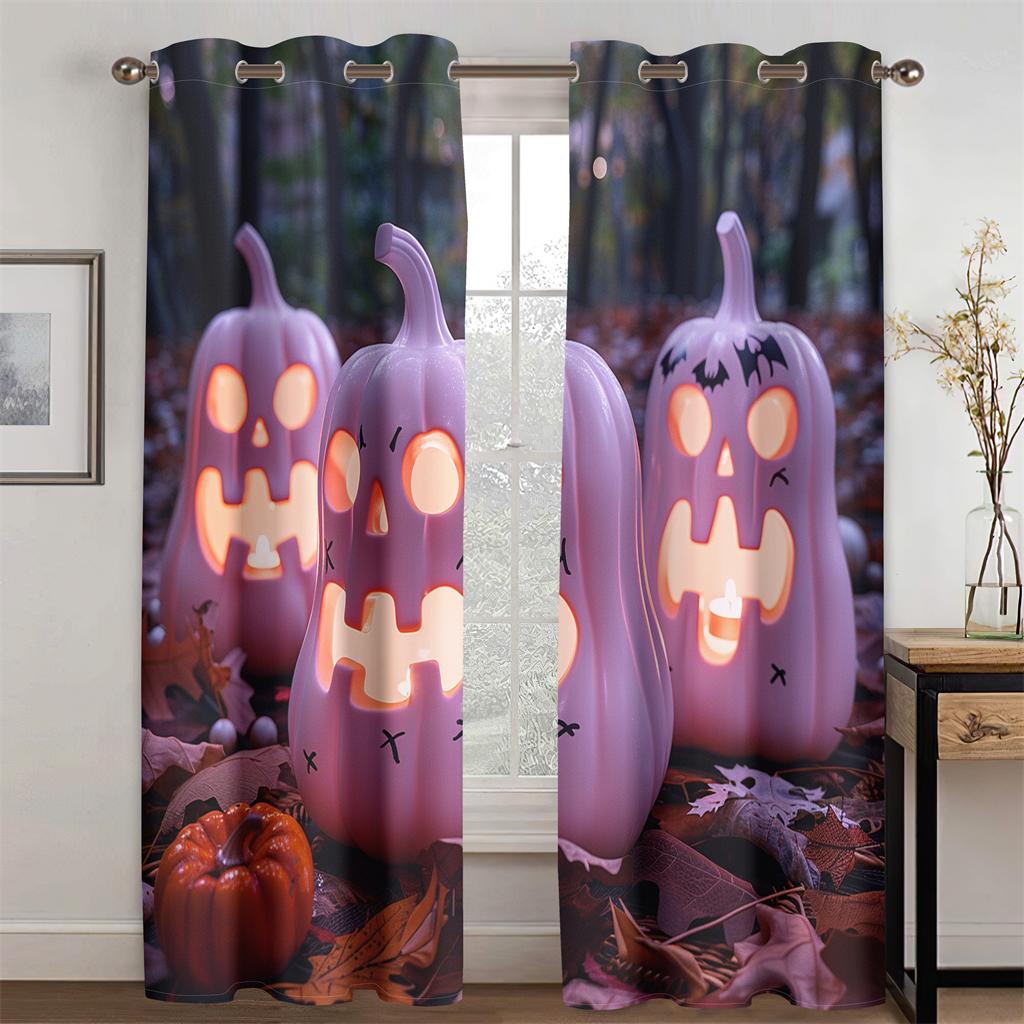 Cream Nan Gua Lamp Pink Lovely Terror Curtains Suitable for Children's Room Living Room Bedroom Kitchen Balcony Decoration 2 Pcs