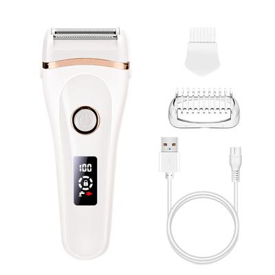 Afeitadora eléctrica para mujer, afeitadora recargable de cristal líquido, resistente al agua, para vello corporal, axilas y piernas.