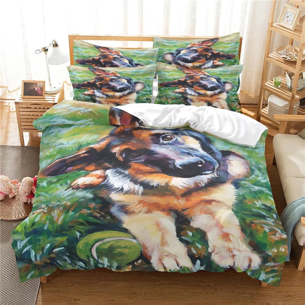 Comforter Red Love Cartoon Dog Dachshunds Animals Theme For Dog Lovers Gifts Bedroom Decorations For Children Teens Women Men