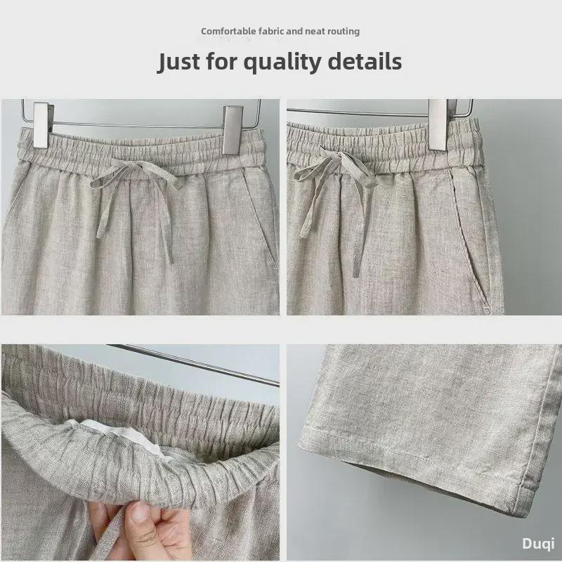 Premium Men's Wide-Leg Linen Trousers - Loose, Casual Fit for Spring, Summer, and Autumn